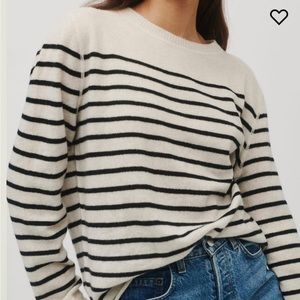 Reformation Striped Cashmere Boyfriend Sweater